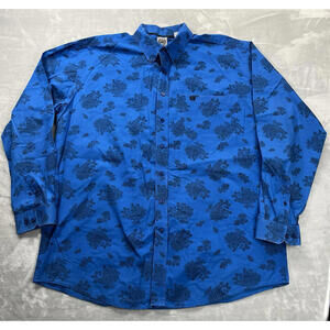 Cinch Western Shirt Men's 2XL Blue Long Sleeve Rodeo Paisley Western Cotton